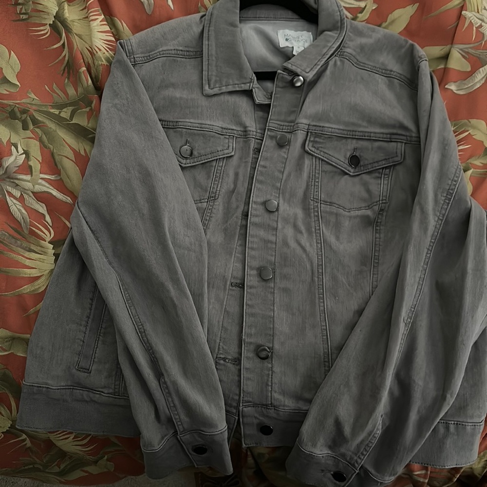 Market & Spruce Charcoal Grey Denim Jacket sz 2X